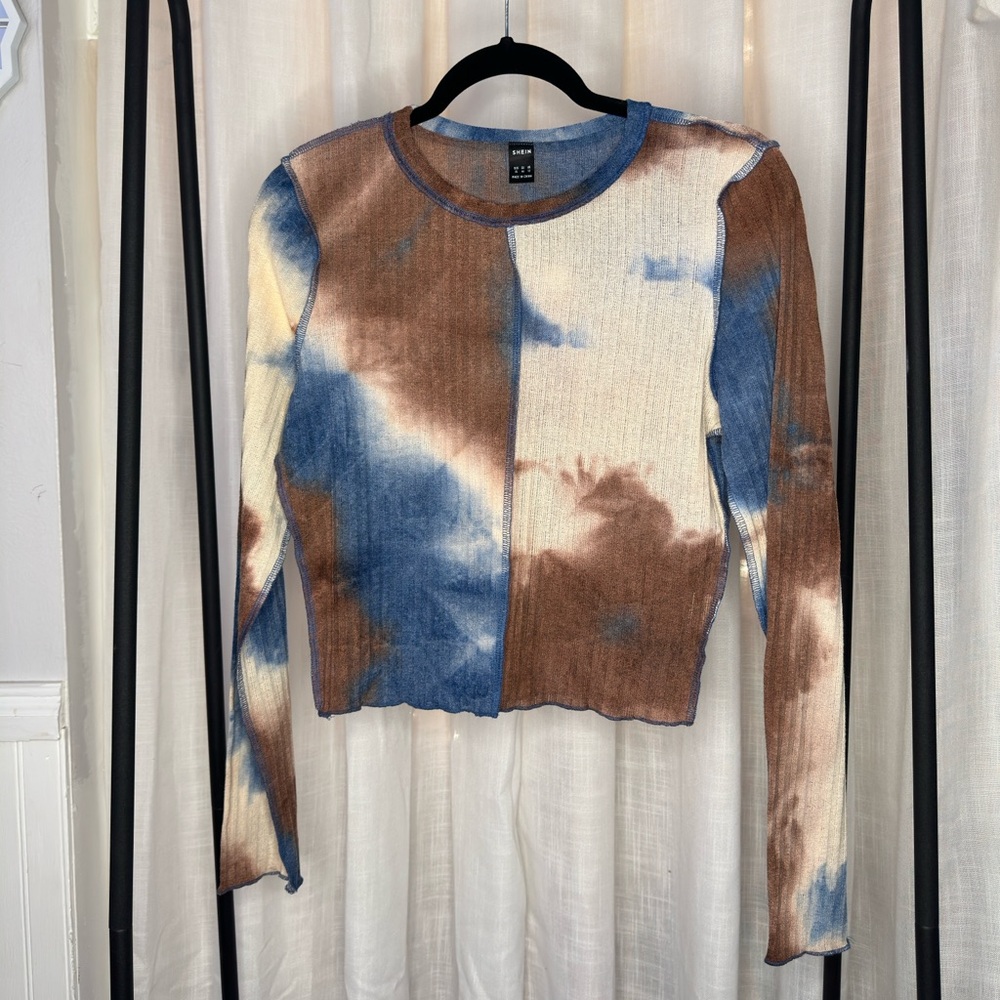 Tye Die long sleeve cropped top